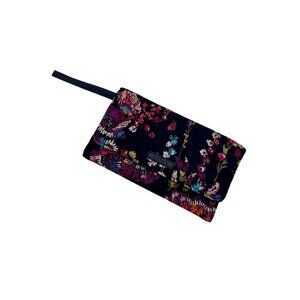Vera Bradley Midnight Wildflowers Tri Fold Retired Wallet Wristlet Magnetic